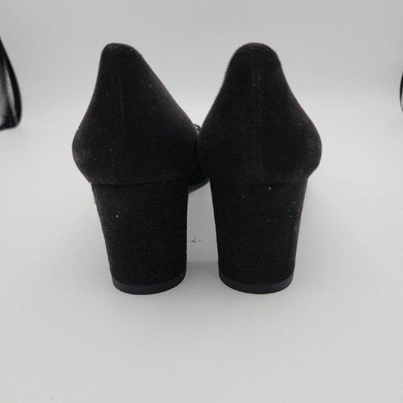 Stuart Weitzman "Joining" BlackSuede Heels w/ Snakeskin Cap Toe Pumps $475 Spain - Picture 7 of 9